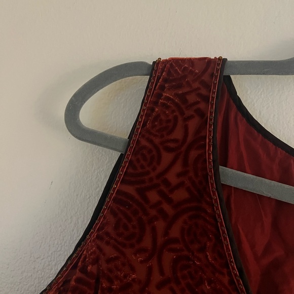 Garnet Hill Red Silk Textured Maxi Dress Size 10 - Picture 7 of 10